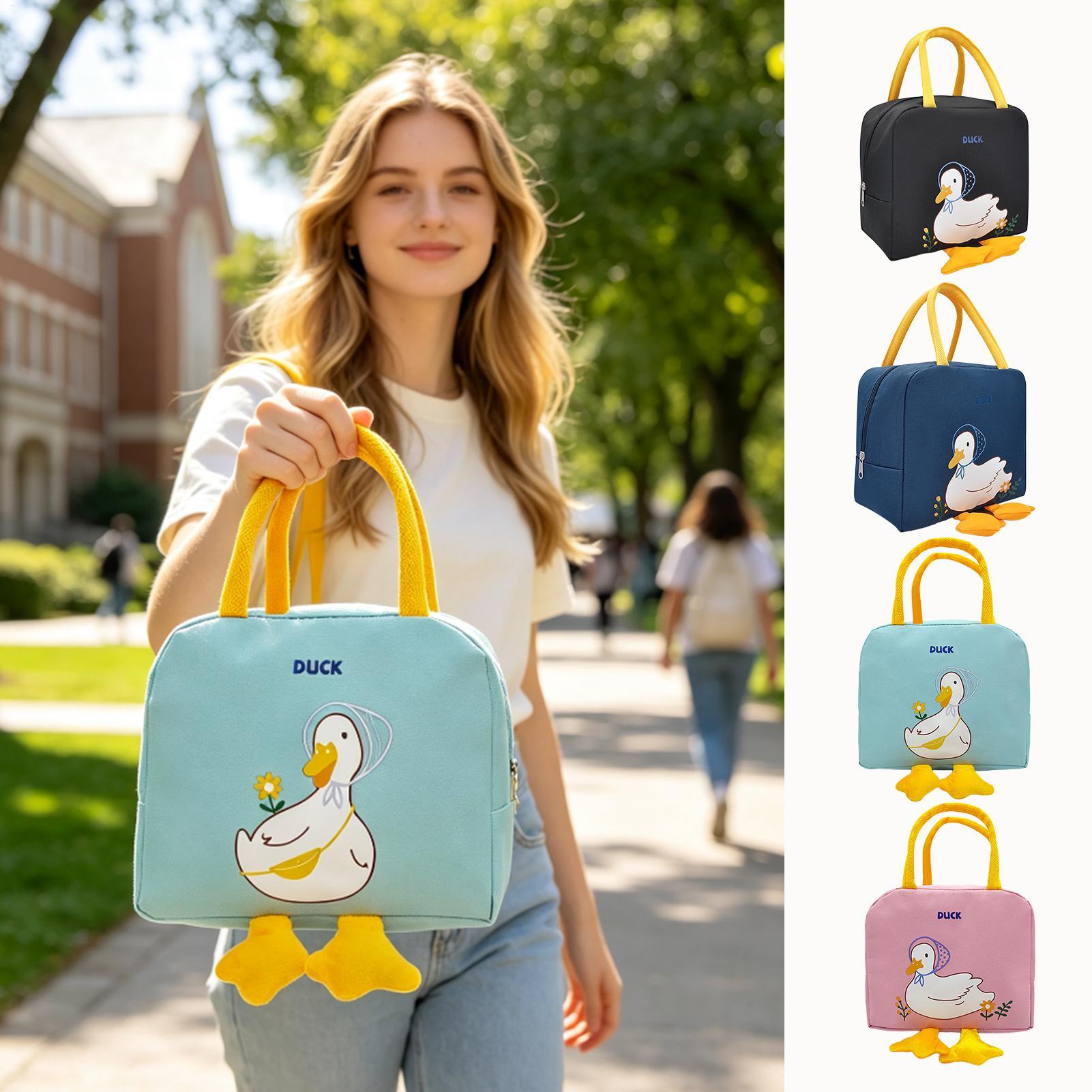 Women'S Work Bags Designer - Lunch Bag Duck Design Cute Reusable