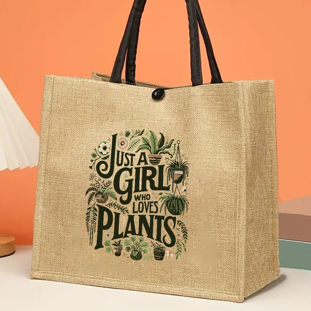 Women Bags Jute - Jute Tote Bag for Plant Lovers