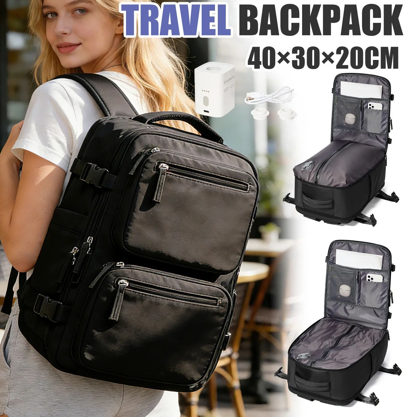 Women Bags With Laptop Compartment - Women Backpack Vacuum Backpack with Pump