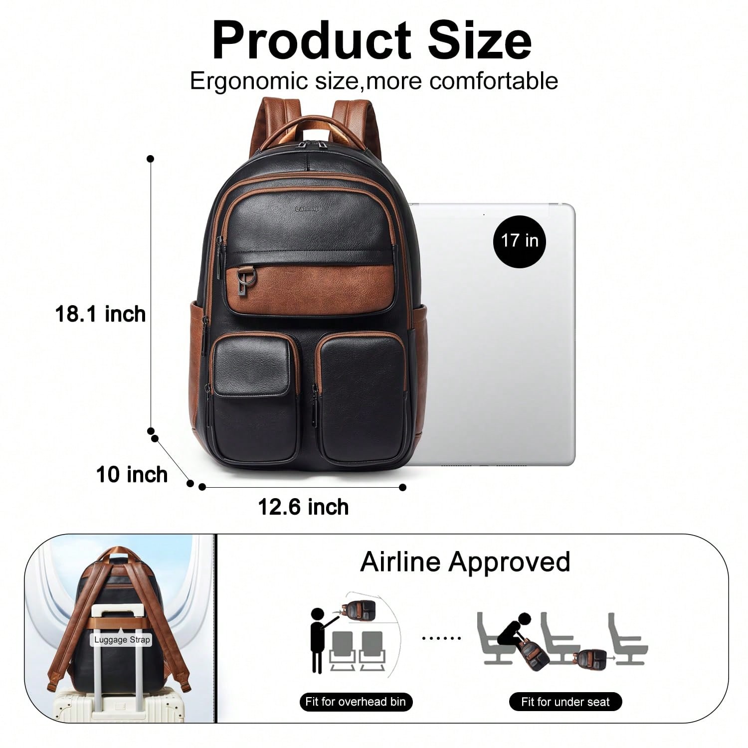 LATMAP Vegan Leather Backpack  - огляд і ціна Women'S Work Bags Designer