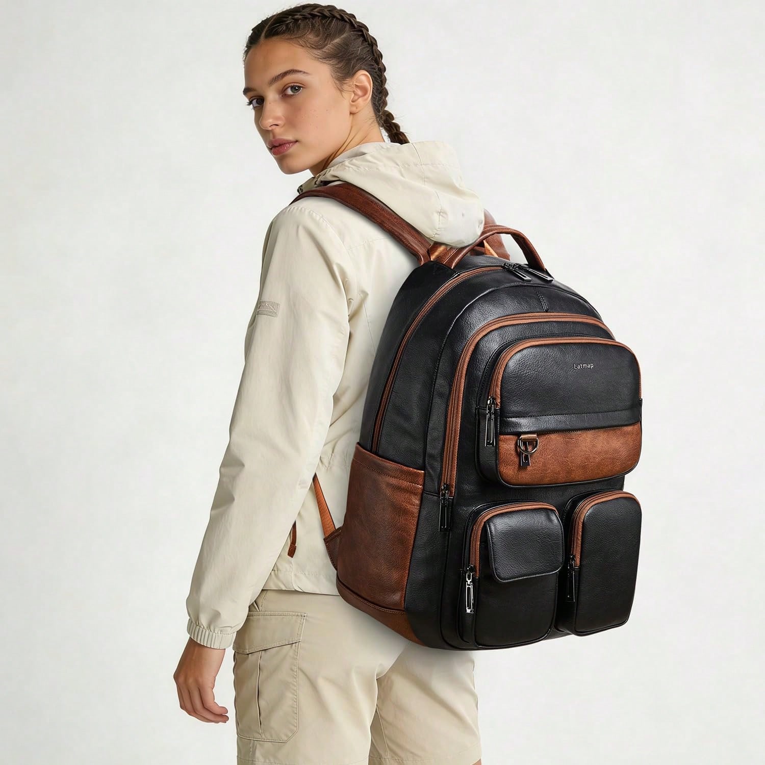 LATMAP Vegan Leather Backpack  - огляд і ціна Women'S Work Bags Designer