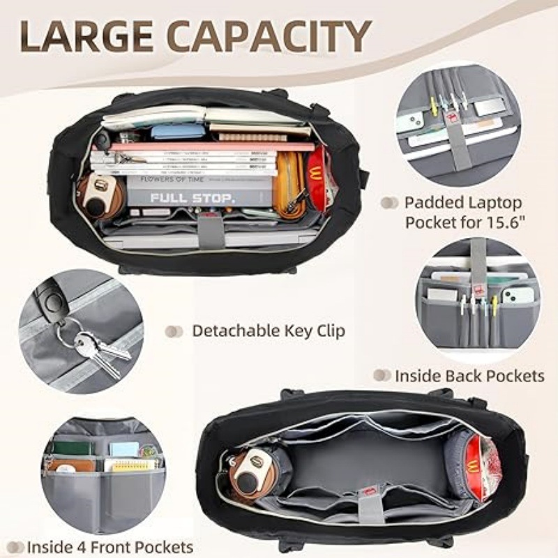 Large Capacity Work Tote for W - огляд і ціна Women Bags With Laptop Compartment