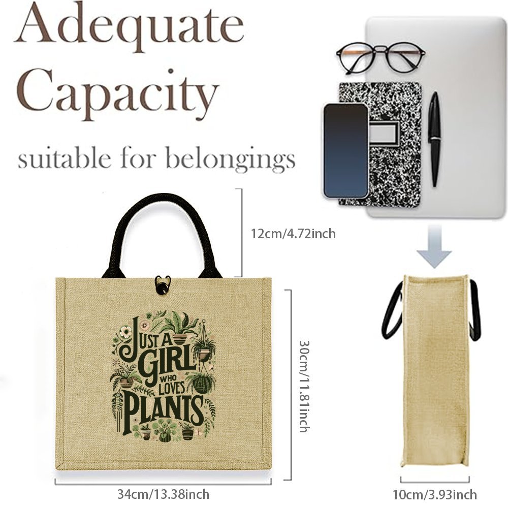 Jute Tote Bag for Plant Lovers - огляд і ціна Women Bags Jute
